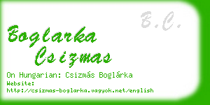 boglarka csizmas business card